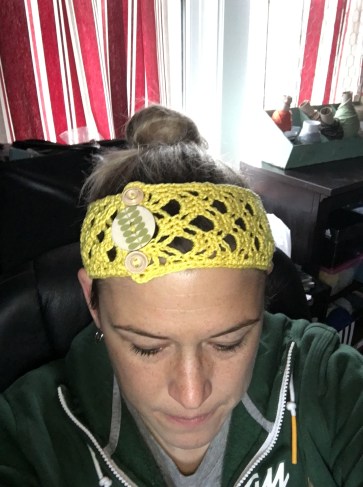 Cotton Crochet Boho Headband with cute button attachments.